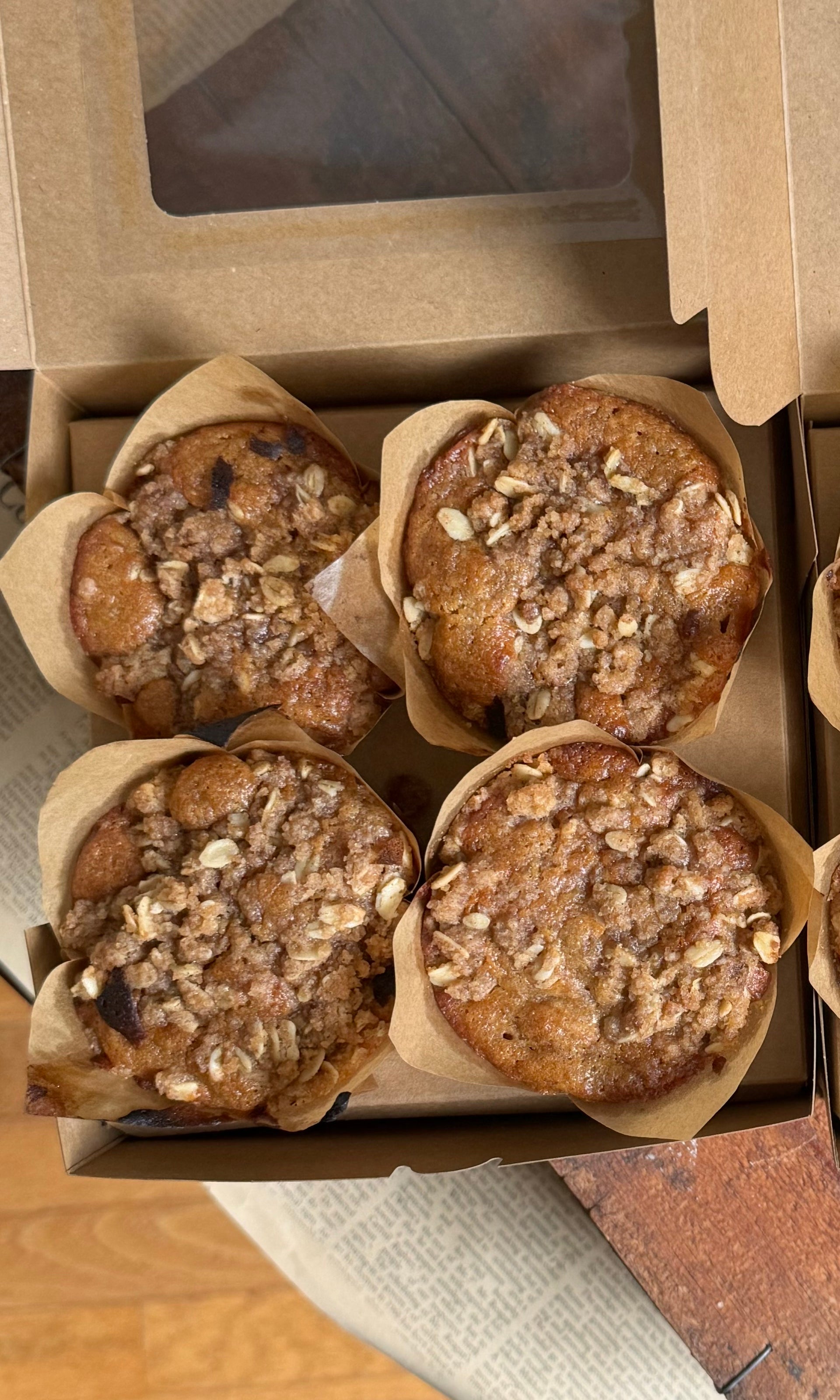 Apple Cinnamon Crumb Sourdough Muffins - 4 Count