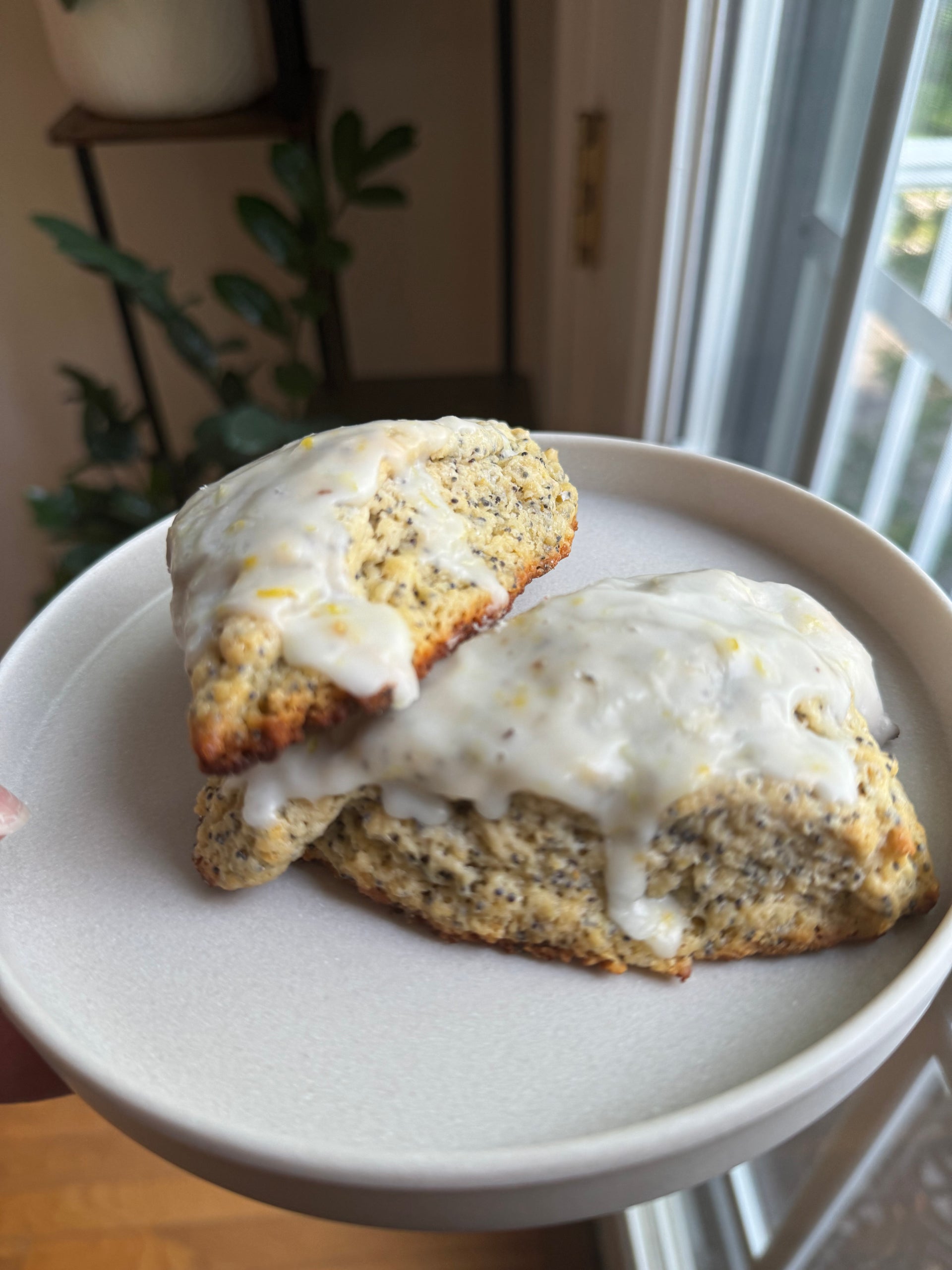 Lemon Poppy Sourdough Scones with a glaze - 3ct