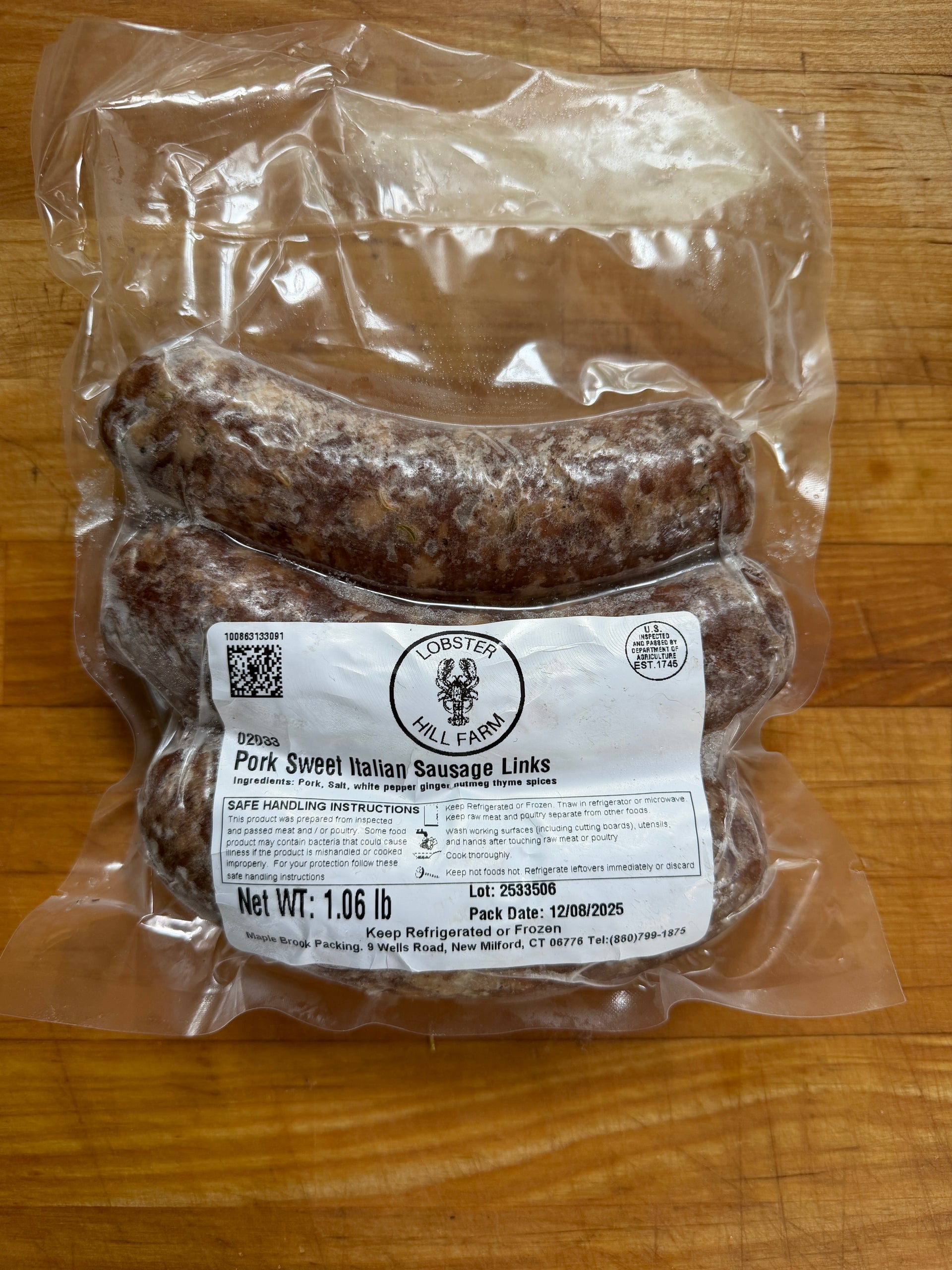 Pork SWEET Italian Sausage Links